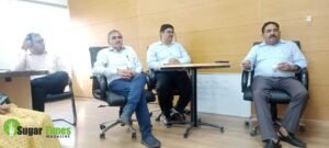 Panel of speakers discussing strategies for enhancing sugarcane yield at the Gobind Sugar Mill roundtable.